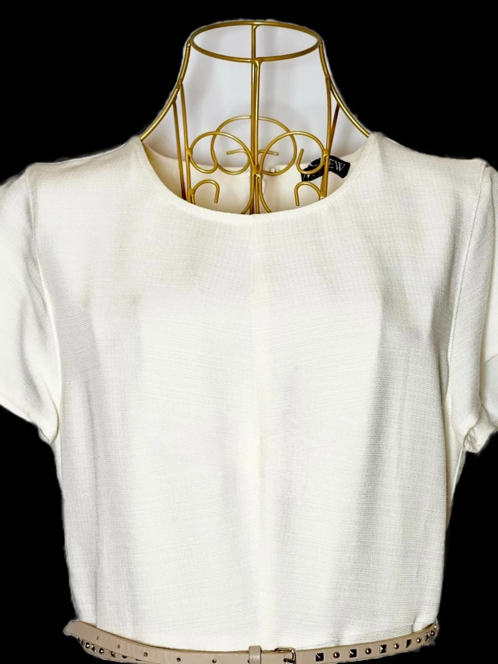 NWT J. Crew Ivory Viscose Short Sleeve Maxi Dress w/ Preowned J. Crew Belt M (8)
